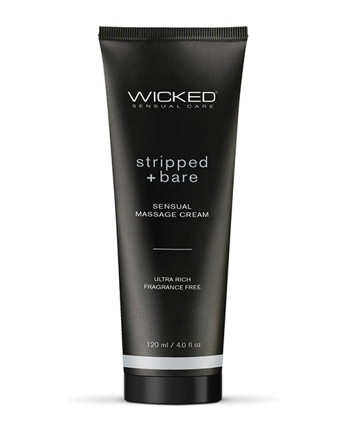 Wicked Sensual Care Stripped & Bare Unscented Massage Cream - 4 Oz - LUST Depot