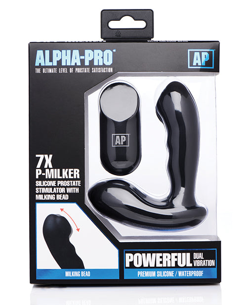 Alpha Pro 7x P-milker Prostate Stimulator W-milking Bead - Black - LUST Depot