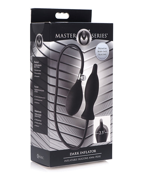 Master Series Dark Inflator Inflatable Silicone Anal Plug - Black - LUST Depot