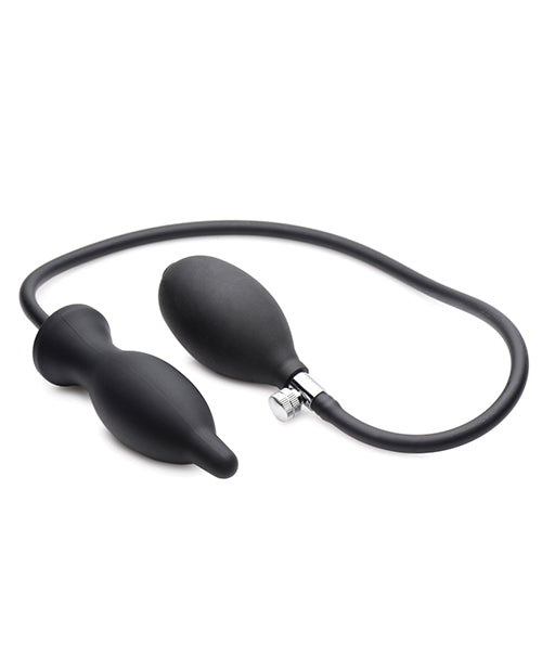 Master Series Dark Inflator Inflatable Silicone Anal Plug - Black - LUST Depot