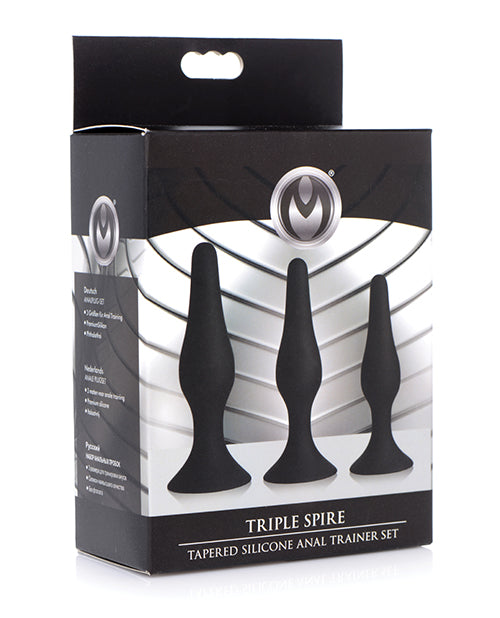 Master Series Triple Tapered Silicone Anal Trainer - Black Set Of 3 - LUST Depot