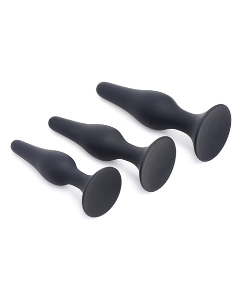 Master Series Triple Tapered Silicone Anal Trainer - Black Set Of 3 - LUST Depot