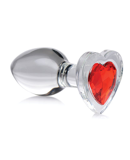 Booty Sparks Red Heart Gem Glass Anal Plug - Medium - LUST Depot