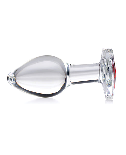 Booty Sparks Red Heart Gem Glass Anal Plug - Medium - LUST Depot