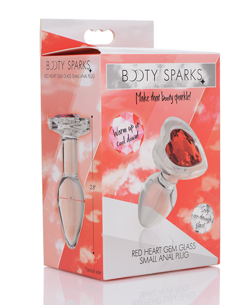 Booty Sparks Red Heart Gem Glass Anal Plug - Small - LUST Depot