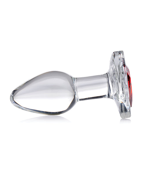 Booty Sparks Red Heart Gem Glass Anal Plug - Small - LUST Depot