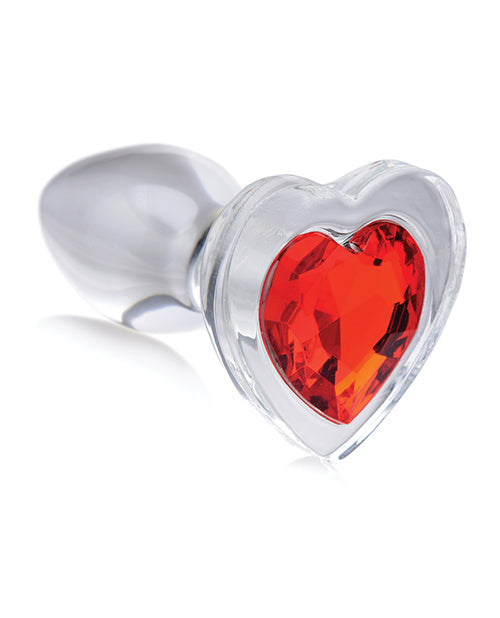 Booty Sparks Red Heart Gem Glass Anal Plug - Small - LUST Depot