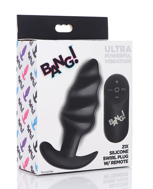 Bang! Vibrating Butt Plug W-remote Control - Black - LUST Depot