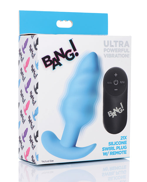 Bang! Vibrating Butt Plug W-remote Control - Blue - LUST Depot