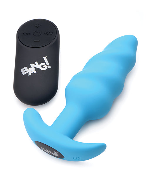 Bang! Vibrating Butt Plug W-remote Control - Blue - LUST Depot