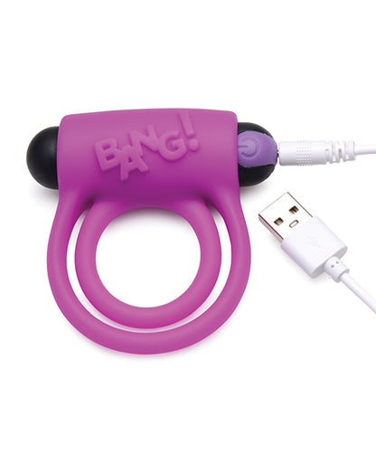 Bang! Vibrating Cock Ring & Bullet W-remote Control - Purple - LUST Depot