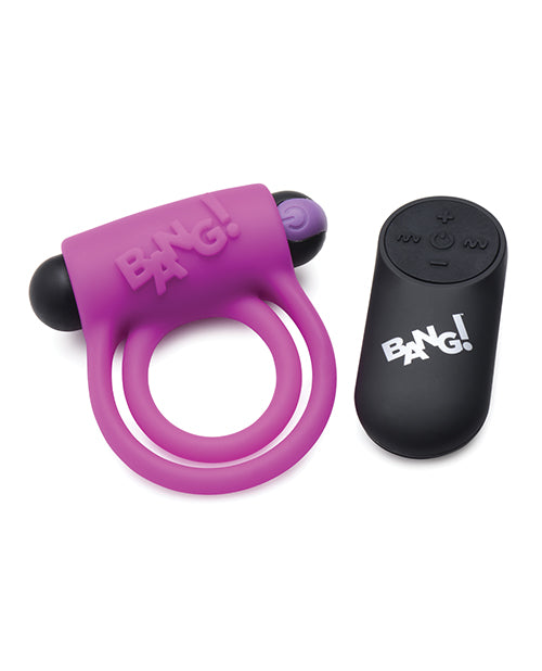 Bang! Vibrating Cock Ring & Bullet W-remote Control - Purple - LUST Depot