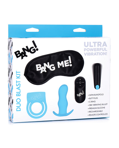 Bang! Duo Blast Remote Control Cock Ring & Butt Plug Vibe Kit - Blue - LUST Depot