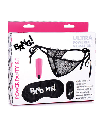 Bang! Power Panty  & Blindfold Kit - Pink - LUST Depot