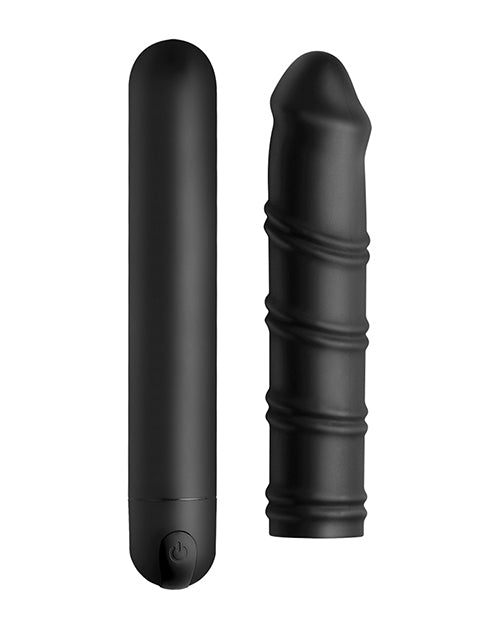 Bang! Xl Bullet & Swirl Silicone Sleeve - Black - LUST Depot