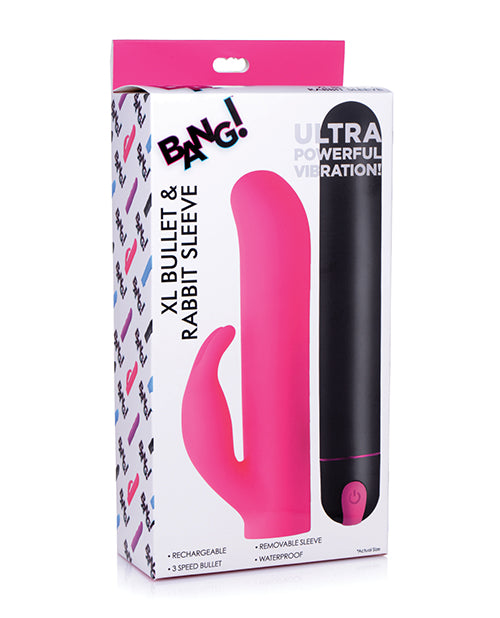 Bang! Xl Bullet & Rabbit Silicone Sleeve - Pink - LUST Depot