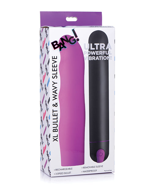 Bang! Xl Bullet & Wavy Silicone Sleeve - Purple - LUST Depot