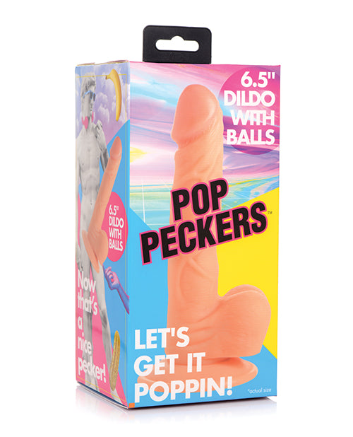 Pop Peckers 6.5" Dildo W/balls - Light - LUST Depot