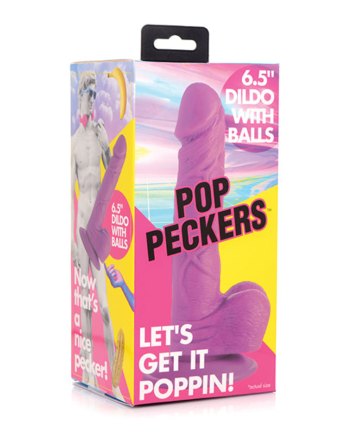 Pop Peckers 6.5" Dildo W/balls - Purple - LUST Depot