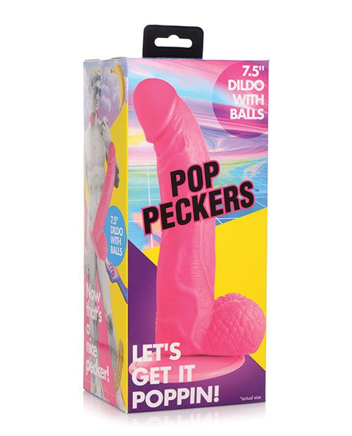 Pop Peckers 7.5" Dildo W/balls - Pink - LUST Depot