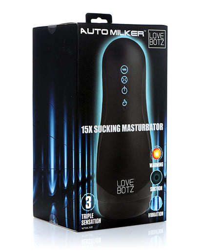 Lovebotz Auto Milker 15x Sucking Masturbator - Black - LUST Depot