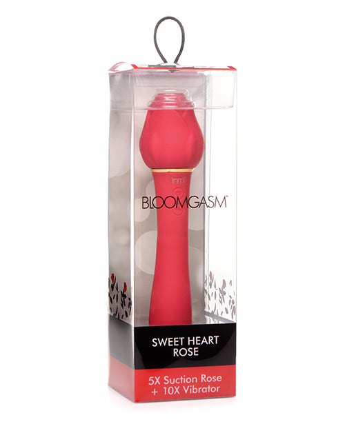 Inmi Bloomgasm Sweet Heart Rose 5x Suction Rose & 10x Vibrator - Red - LUST Depot