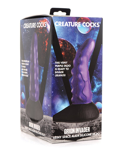 Creature Cocks Orion Invader Veiny Space Alien Silicone Dildo - Purple-black - LUST Depot