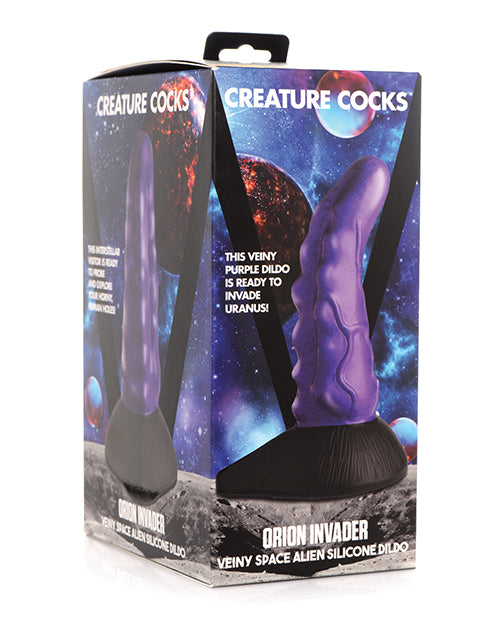 Creature Cocks Orion Invader Veiny Space Alien Silicone Dildo - Purple-black - LUST Depot