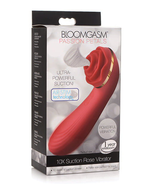 Inmi Bloomgasm Passion Petals 10x Silicone Suction Rose Vibrator - Red - LUST Depot