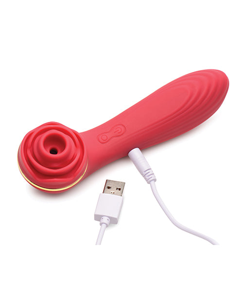 Inmi Bloomgasm Passion Petals 10x Silicone Suction Rose Vibrator - Red - LUST Depot