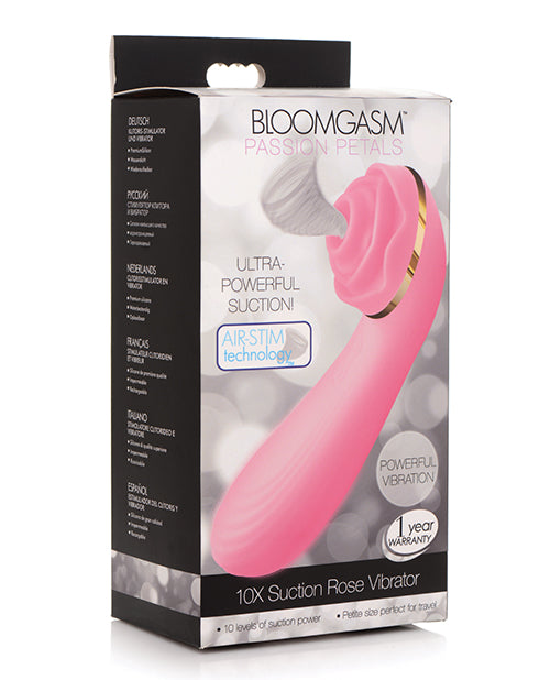 Inmi Bloomgasm Passion Petals 10x Silicone Suction Rose Vibrator - Pink - LUST Depot