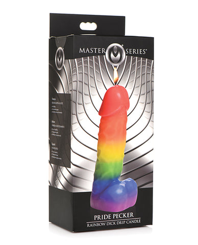 Master Series Pride Pecker Dick Drip Candle - Rainbow