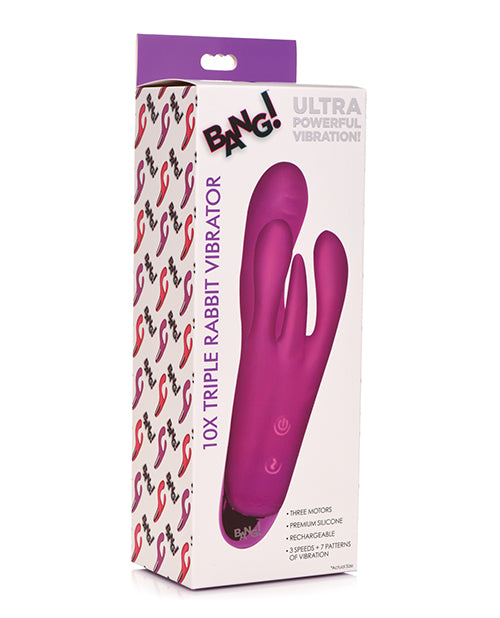 Bang! Triple Rabbit Vibrator - Purple - LUST Depot