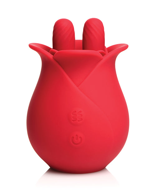 Bloomgasm The Rose Fondle 10X Massaging Clit Stimulator - Red - LUST Depot