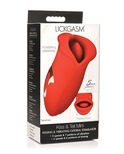 Shegasm Lickgasm Kiss + Tell Silicone Kissing & Vibrating Clitoral Stimulator - Red - LUST Depot