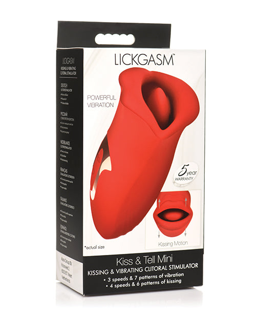 Shegasm Lickgasm Kiss + Tell Silicone Kissing & Vibrating Clitoral Stimulator - Red - LUST Depot