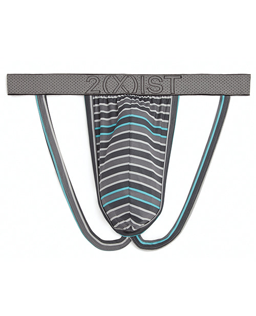 2xist Speed Dri Jock Strap Lead Stripe Md - LUST Depot