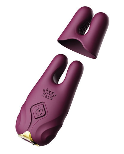 Zalo Nave Vibrating Nipple Clamps - Velvet Purple - LUST Depot