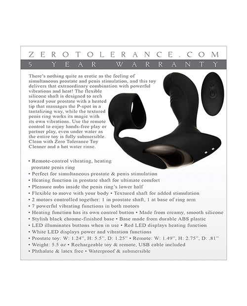 Zero Tolerance Strapped & Tapped Rechargeable Prostate Vibrator - Black - LUST Depot