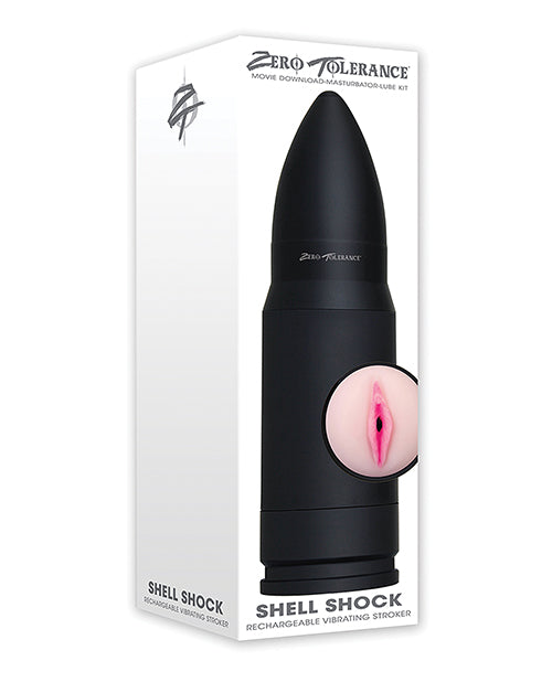 Zero Tolerance Shell Shock Rechargeable Vibrating Stroker - Black-flesh - LUST Depot