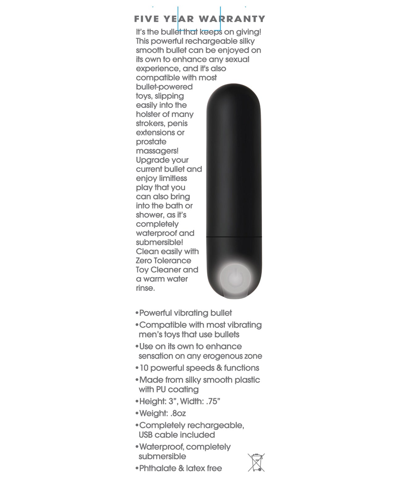 Zero Tolerance All Powerful Rechargeable Bullet - LUST Depot