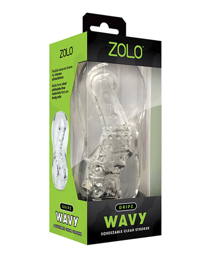 Zolo Gripz Wavy Stroker - Clear - LUST Depot