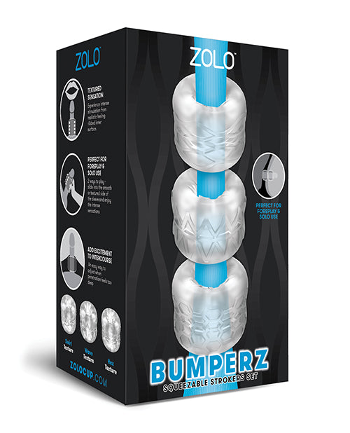 Zolo Bumperz Squeezable Stroker Set - Clear - LUST Depot